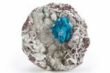 Vibrant Blue Cavansite Cluster on Stilbite - India #306058-1